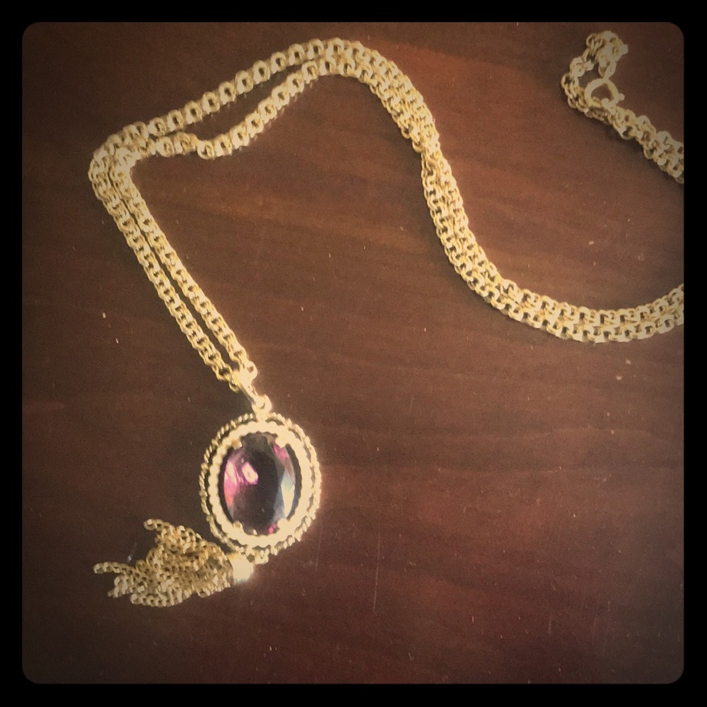 Amethyst chained necklace